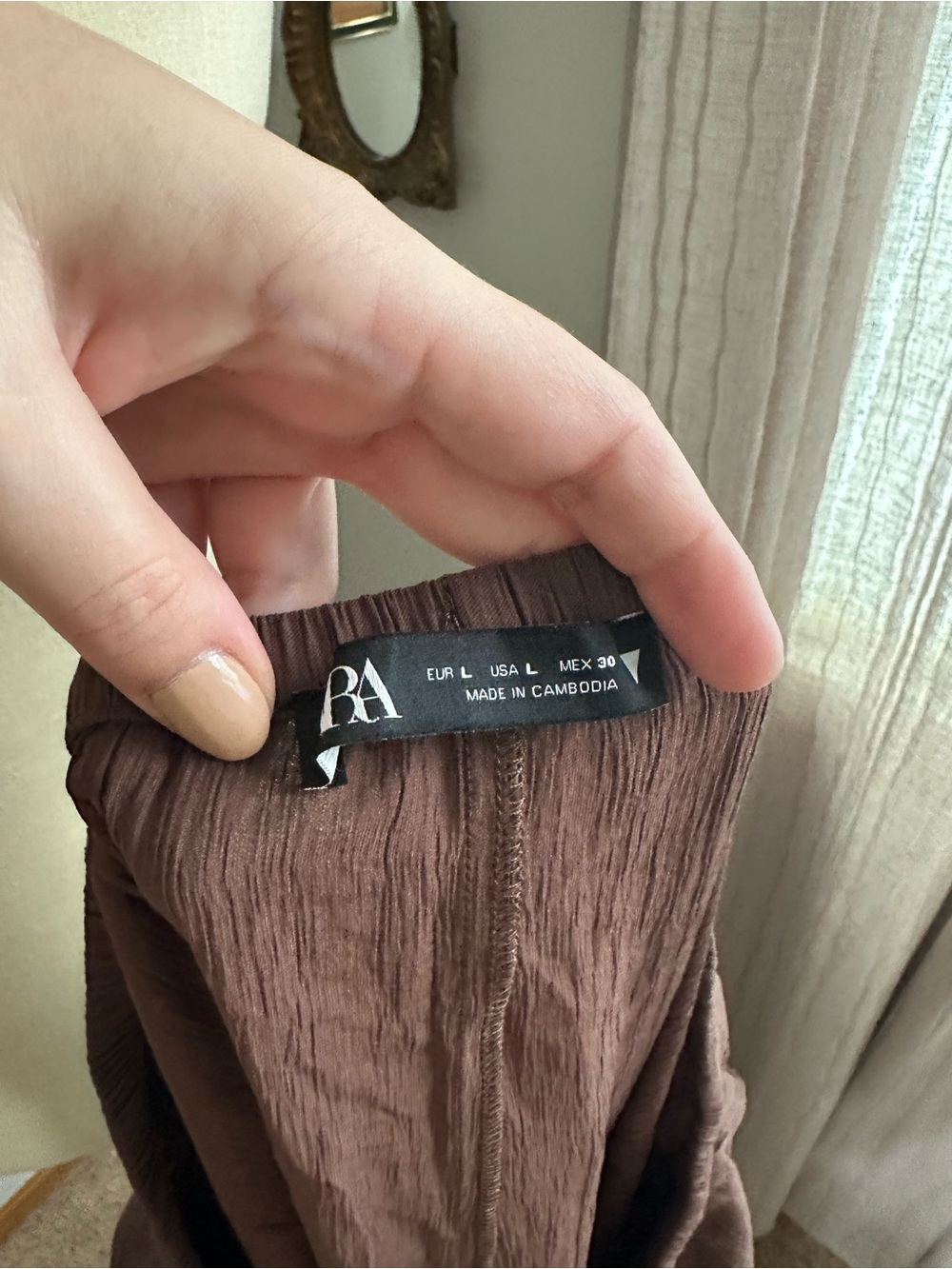 Zara Chestnut Brown Maxi Skirt with Tie Waist - Picture 4 of 8